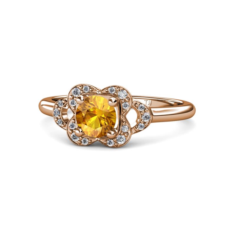 Kyra Signature Citrine and Diamond Engagement Ring 