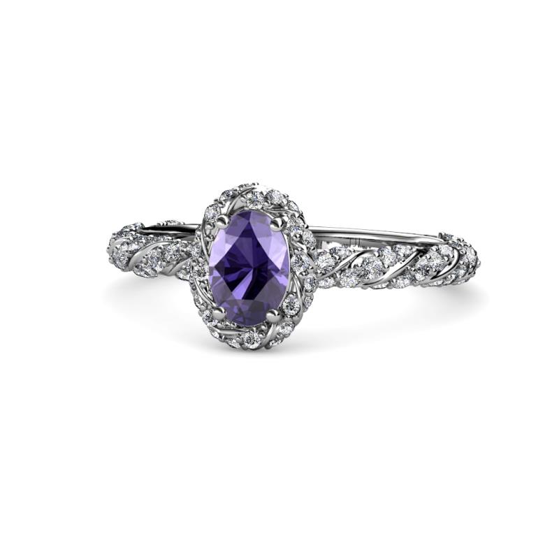 Allene Signature Oval Cut Halo Engagement Ring 