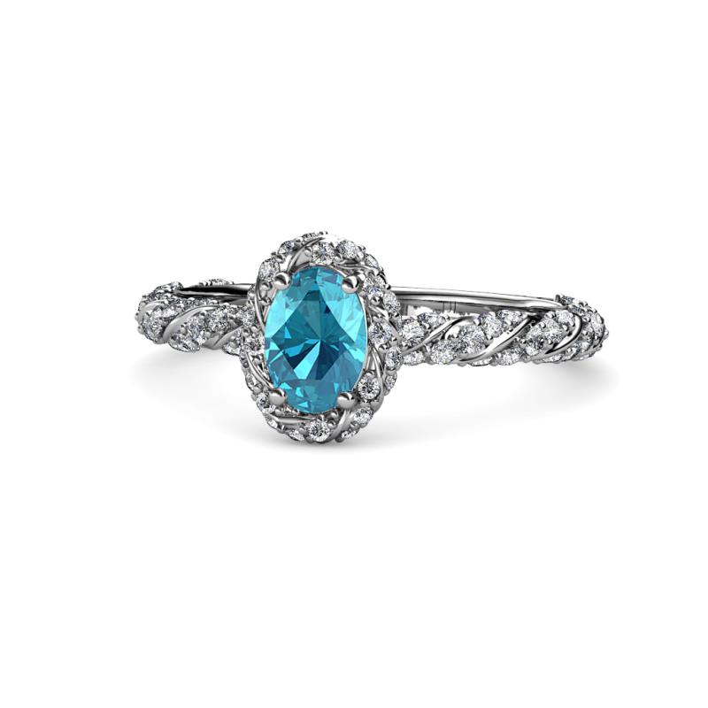 Allene Signature Oval Cut Halo Engagement Ring 