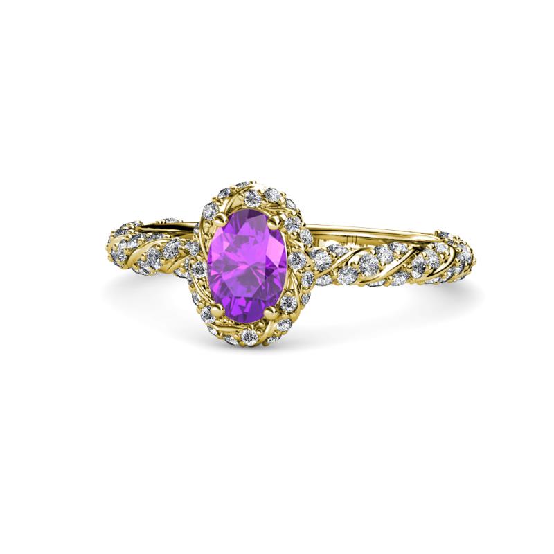 Allene Signature Oval Cut Halo Engagement Ring 