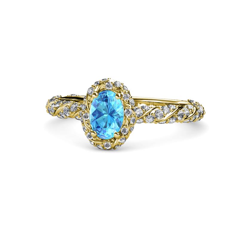 Allene Signature Oval Cut Halo Engagement Ring 