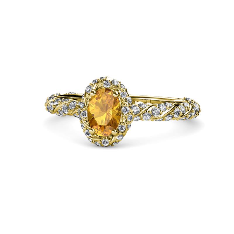 Allene Signature Oval Cut Halo Engagement Ring 