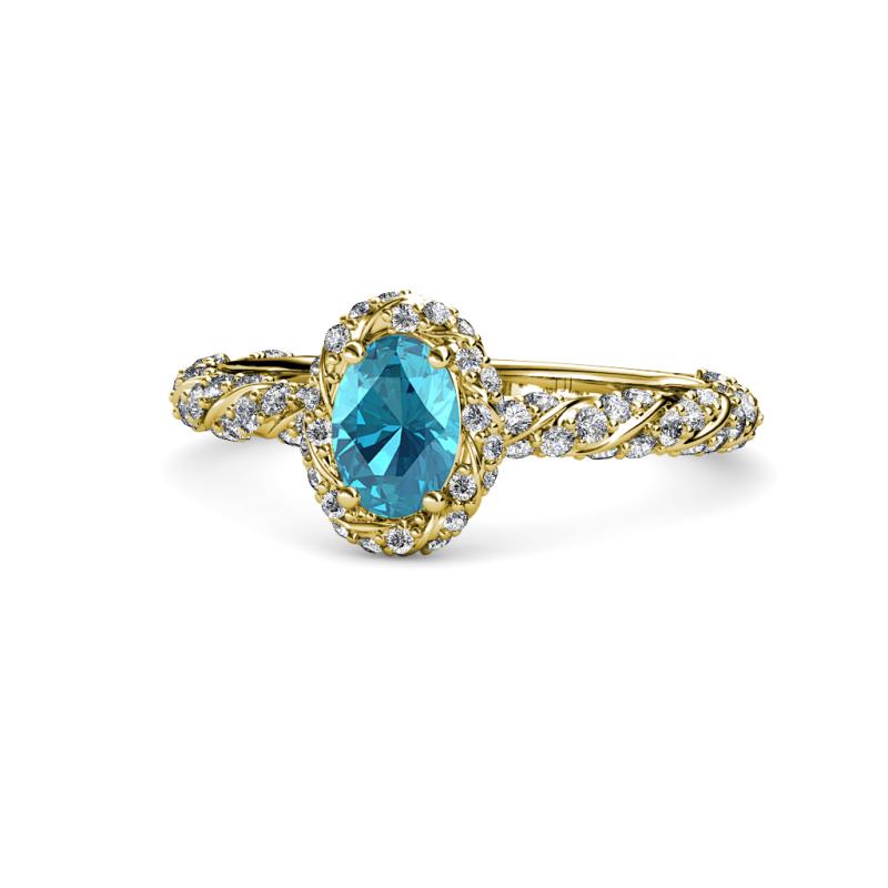 Allene Signature Oval Cut Halo Engagement Ring 