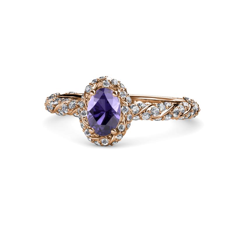 Allene Signature Oval Cut Halo Engagement Ring 