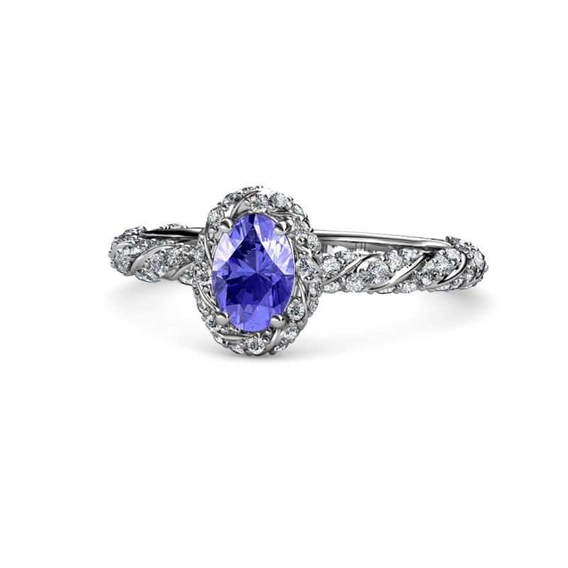 Allene Signature Oval Cut Halo Engagement Ring 