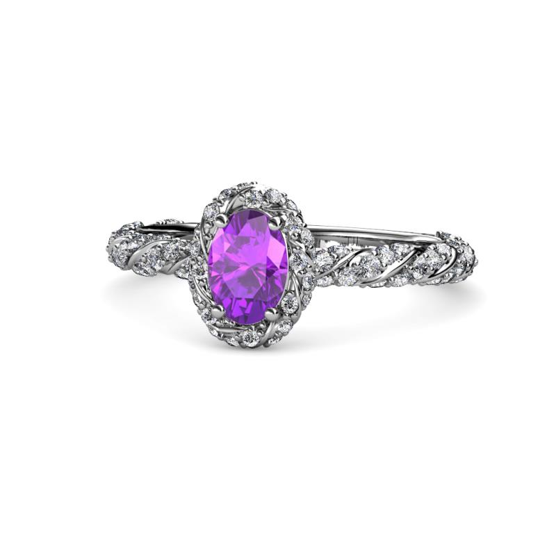 Allene Signature Oval Cut Halo Engagement Ring 