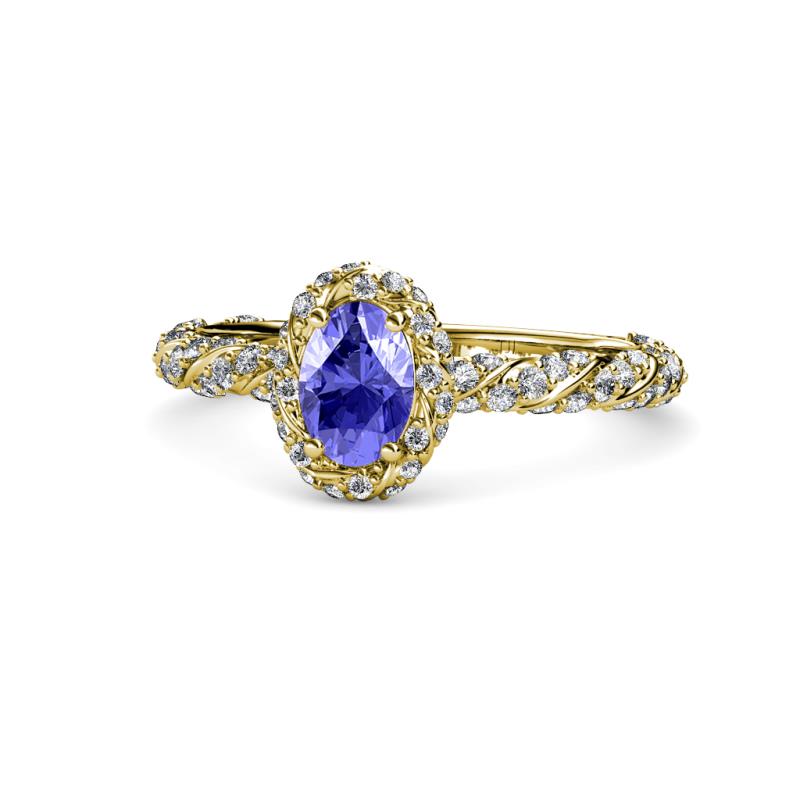 Allene Signature Oval Cut Halo Engagement Ring 