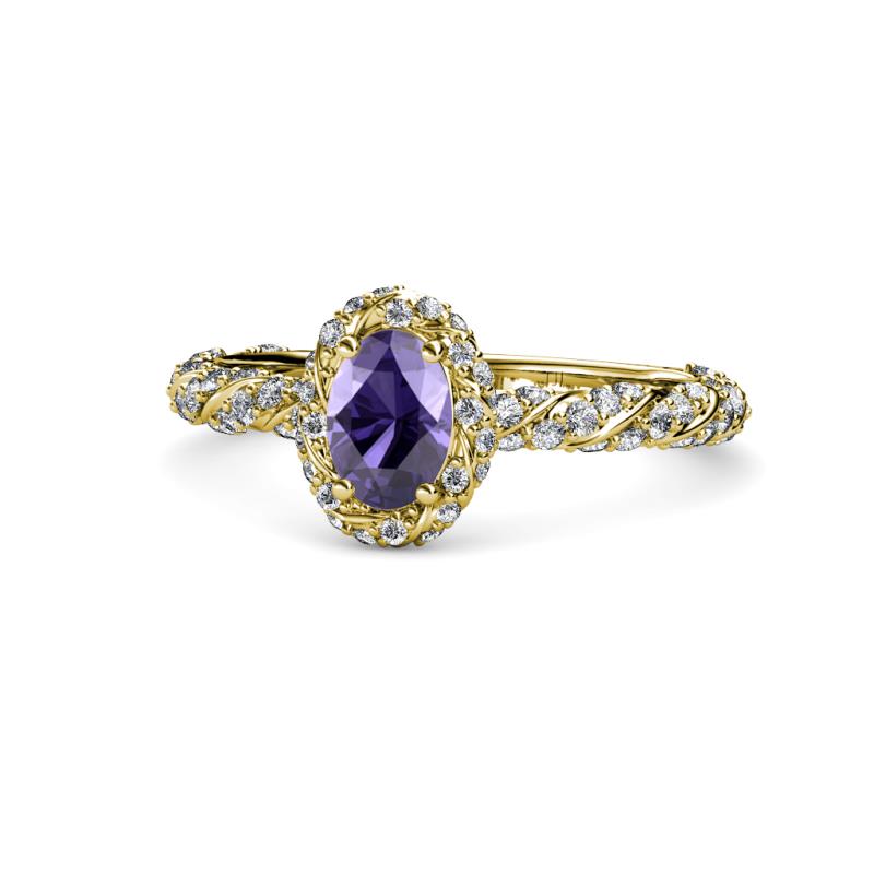 Allene Signature Oval Cut Halo Engagement Ring 