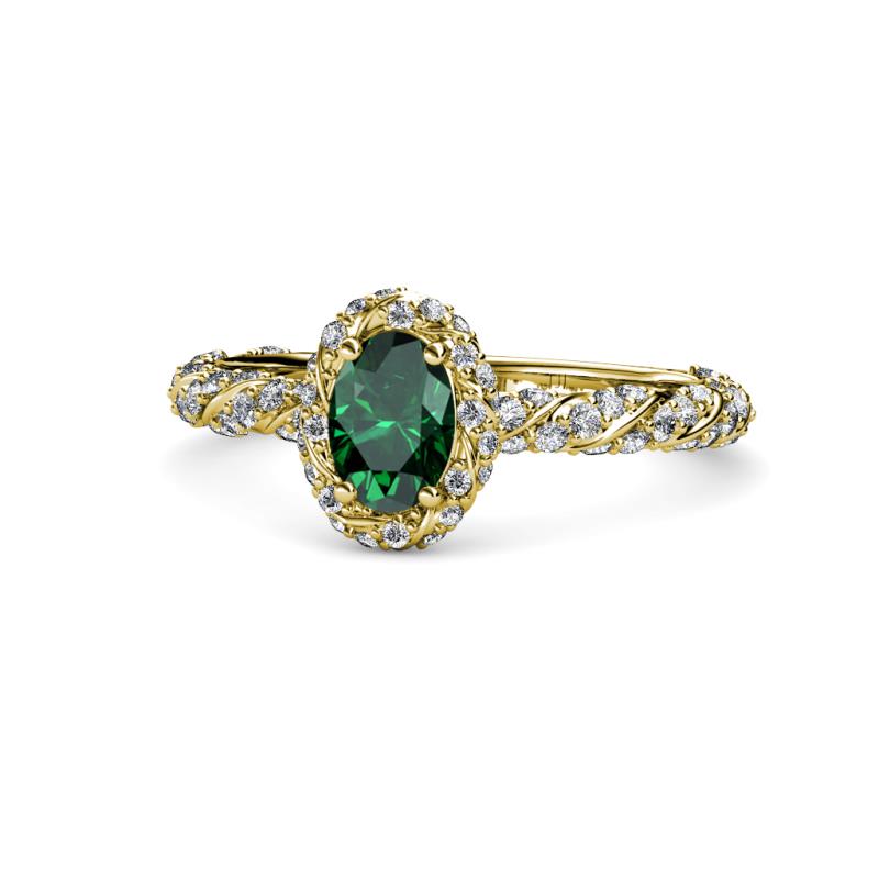 Allene Signature Oval Cut Halo Engagement Ring 