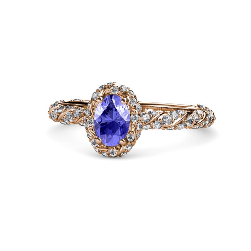 Allene Signature Oval Cut Halo Engagement Ring 