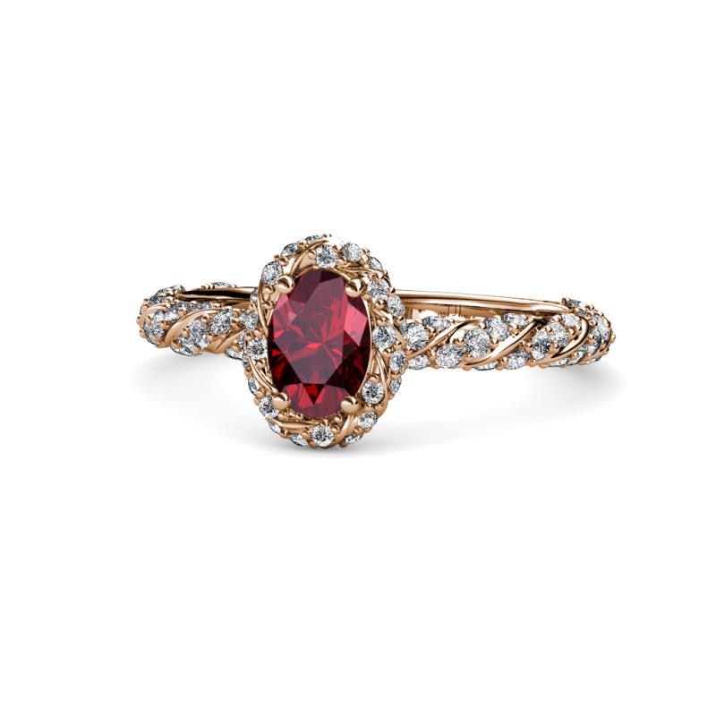 Allene Signature Oval Cut Halo Engagement Ring 