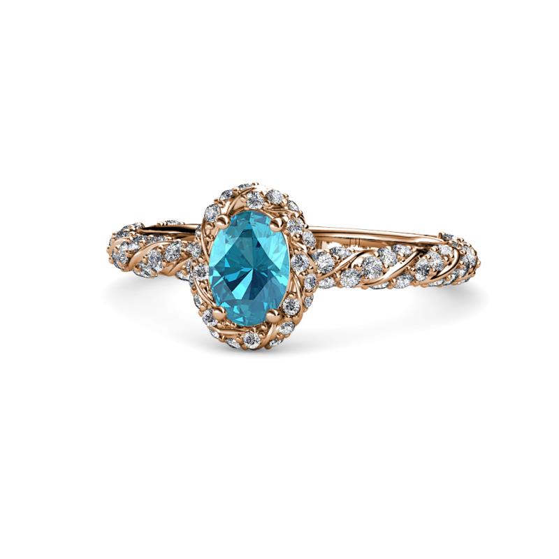 Allene Signature Oval Cut Halo Engagement Ring 