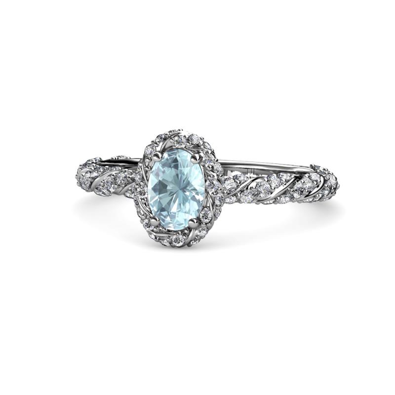 Allene Signature Oval Cut Halo Engagement Ring 