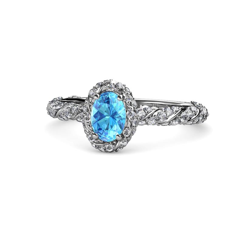 Allene Signature Oval Cut Halo Engagement Ring 