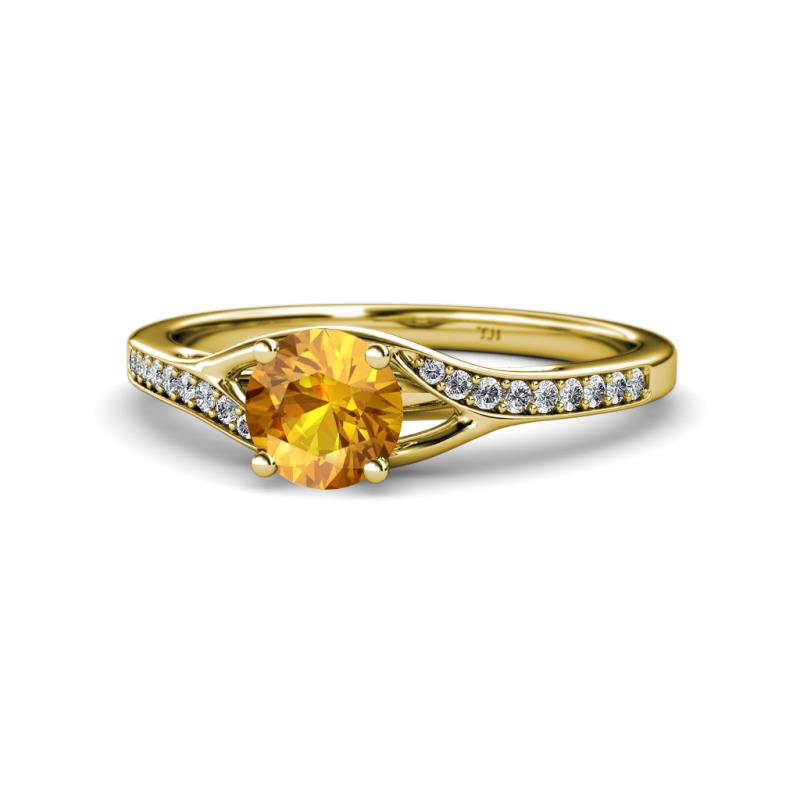 Grianne Signature Citrine and Diamond Engagement Ring 