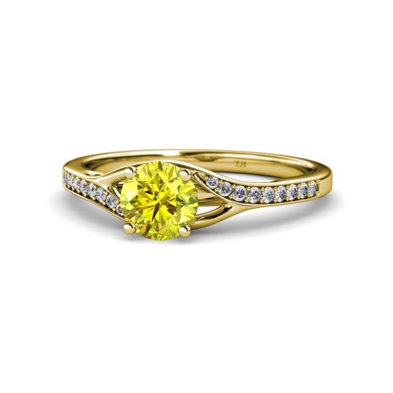 Grianne Signature Yellow and White Diamond Engagement Ring 