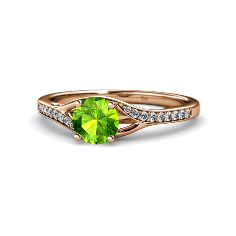 Grianne Signature Peridot and Diamond Engagement Ring 