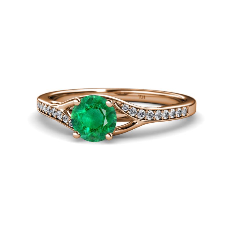 Grianne Signature Emerald and Diamond Engagement Ring 