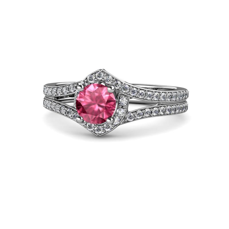 Meryl Signature Pink Tourmaline and Diamond Engagement Ring 