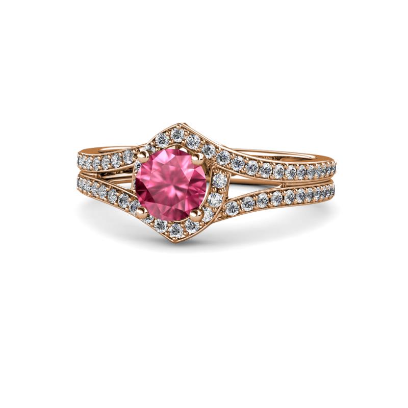 Meryl Signature Pink Tourmaline and Diamond Engagement Ring 
