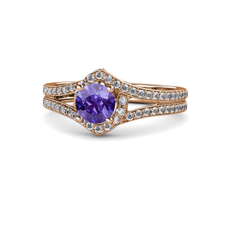 Meryl Signature Iolite and Diamond Engagement Ring 