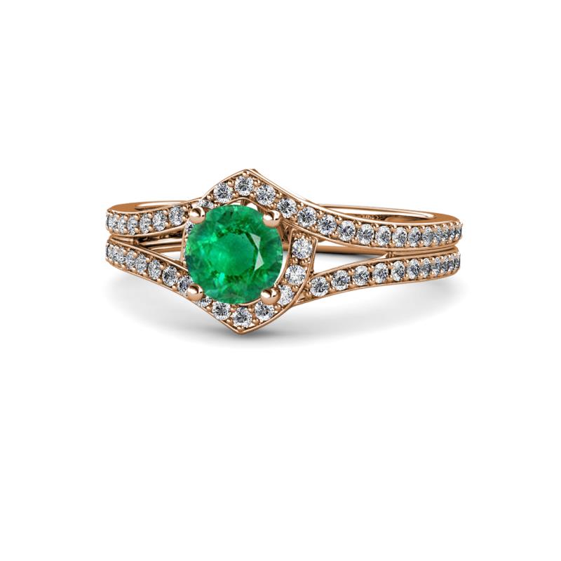 Meryl Signature Emerald and Diamond Engagement Ring 