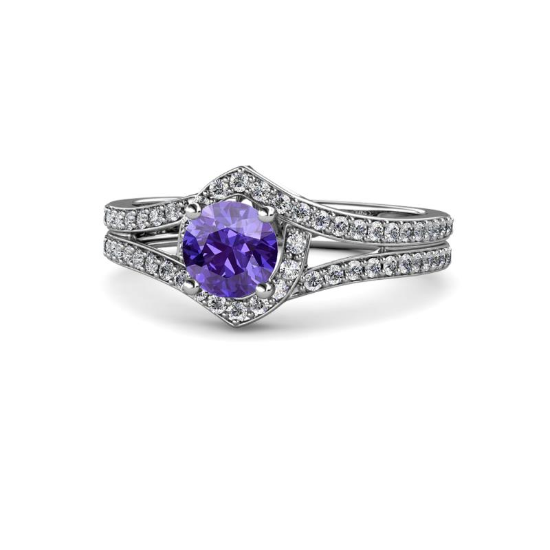 Meryl Signature Iolite and Diamond Engagement Ring 