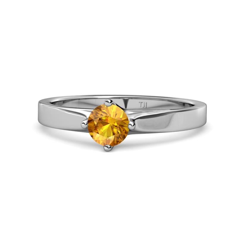 Neve Signature Citrine 4 Prong Solitaire Engagement Ring 