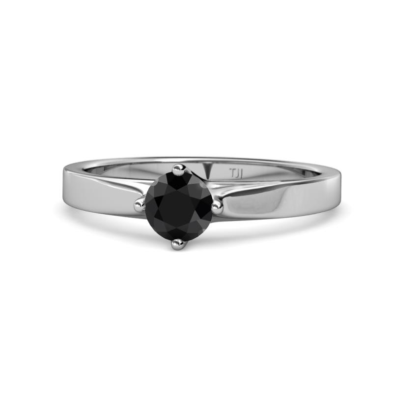 Neve Signature Black Diamond 4 Prong Solitaire Engagement Ring 