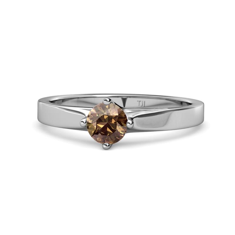 Neve Signature Smoky Quartz 4 Prong Solitaire Engagement Ring 