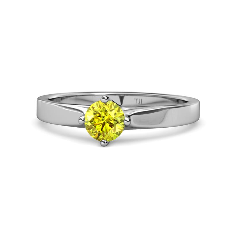 Neve Signature Yellow Diamond 4 Prong Solitaire Engagement Ring 
