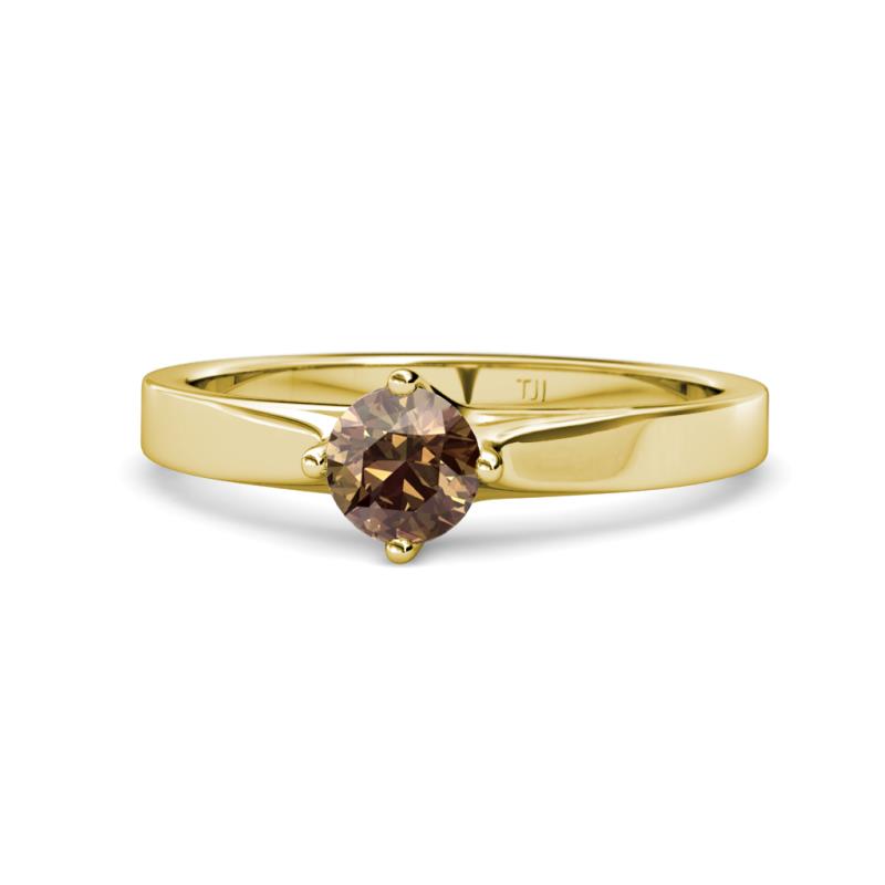 Neve Signature Smoky Quartz 4 Prong Solitaire Engagement Ring 