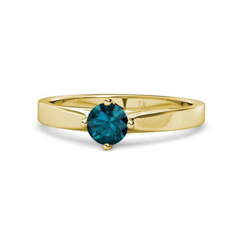 Neve Signature London Blue Topaz 4 Prong Solitaire Engagement Ring 