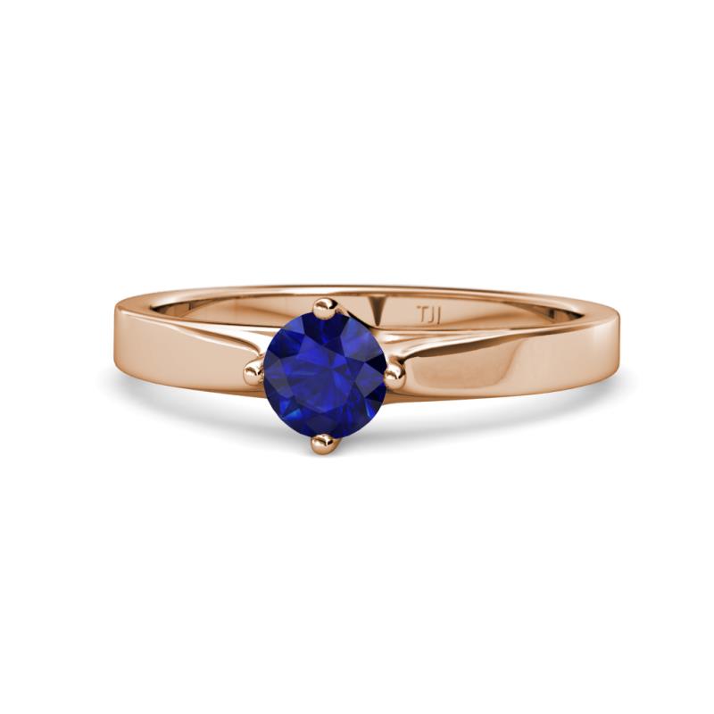 Neve Signature Blue Sapphire 4 Prong Solitaire Engagement Ring 