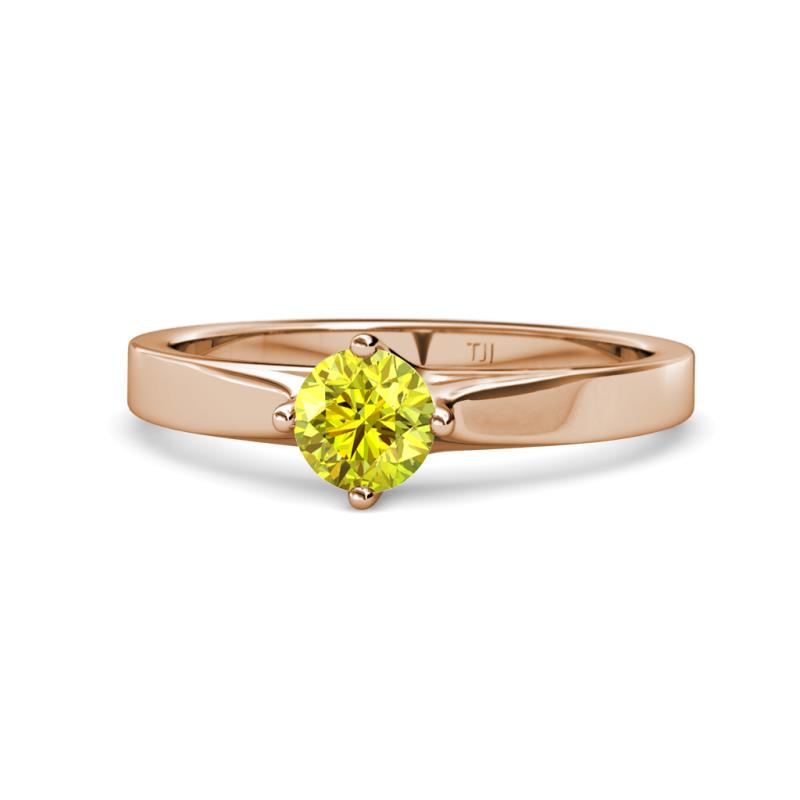 Neve Signature Yellow Diamond 4 Prong Solitaire Engagement Ring 