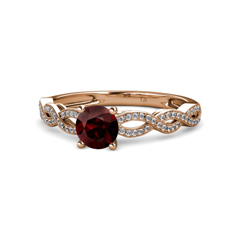 Anwil Signature Red Garnet and Diamond Engagement Ring 