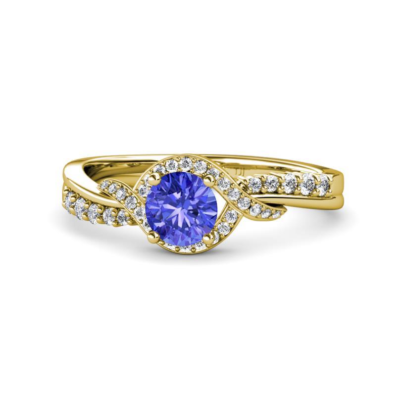Nebia Signature Tanzanite and Diamond Bypass Womens Engagement Ring 