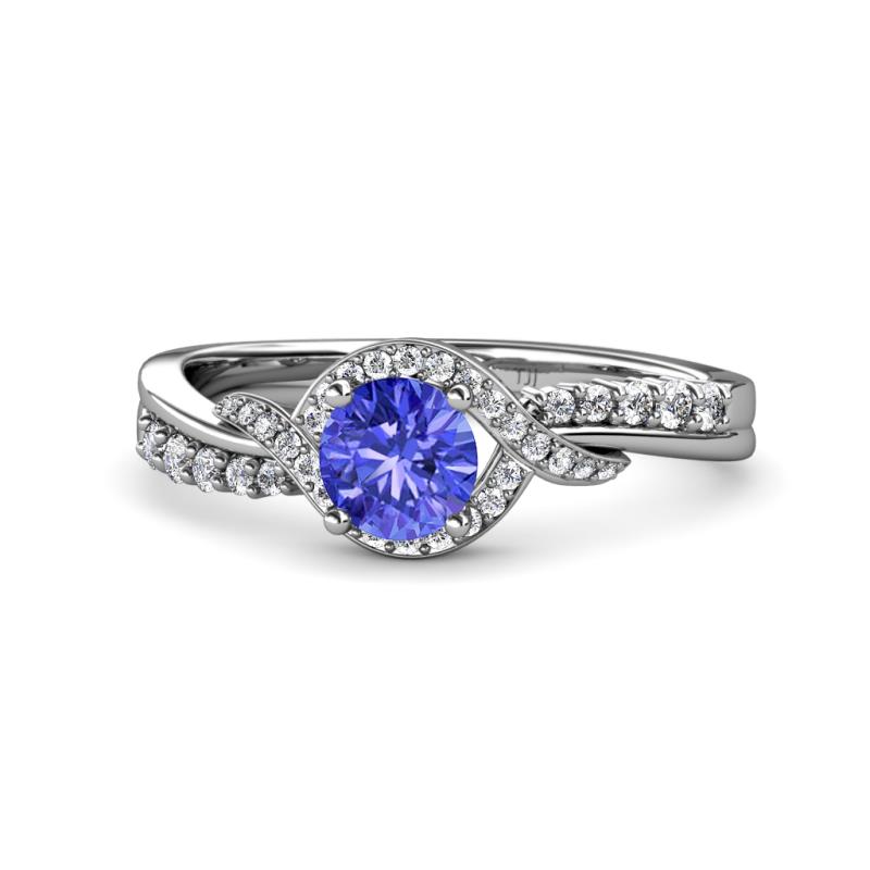 Nebia Signature Tanzanite and Diamond Bypass Womens Engagement Ring 