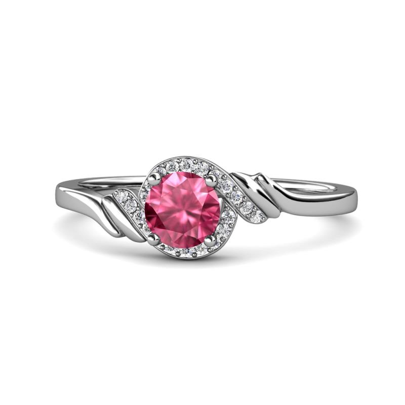 Oriana Signature Pink Tourmaline and Diamond Engagement Ring 