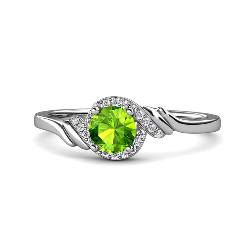 Oriana Signature Peridot and Diamond Engagement Ring 
