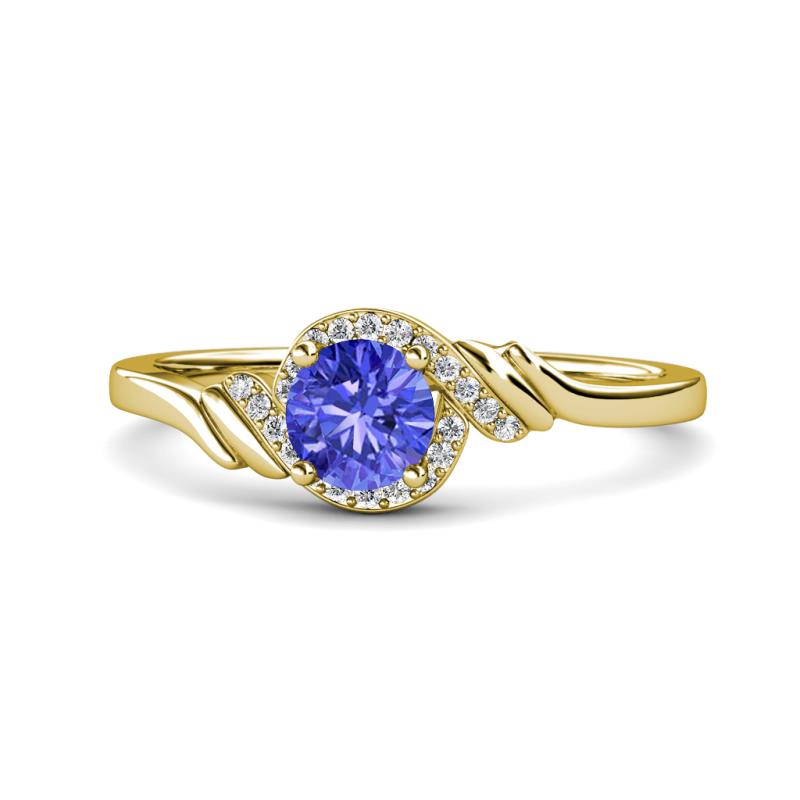 Oriana Signature Tanzanite and Diamond Engagement Ring 