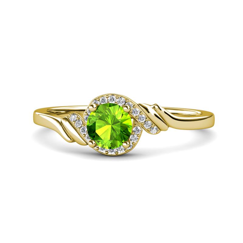 Oriana Signature Peridot and Diamond Engagement Ring 