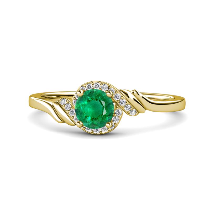 Oriana Signature Emerald and Diamond Engagement Ring 