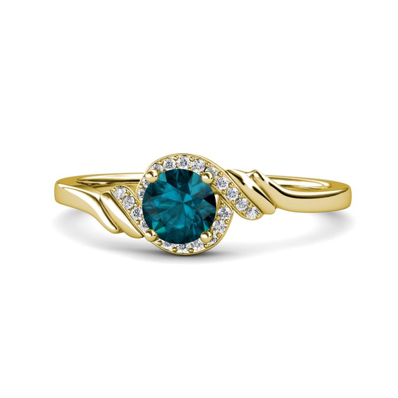 Oriana Signature London Blue Topaz and Diamond Engagement Ring 