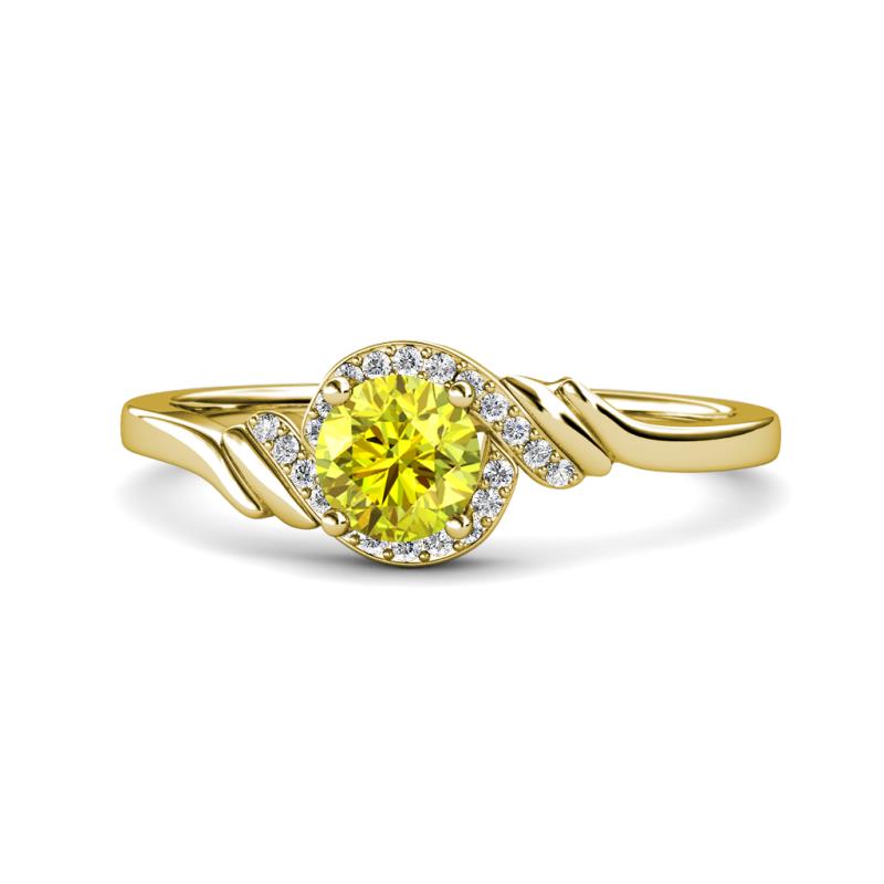 Oriana Signature Yellow and White Diamond Engagement Ring 
