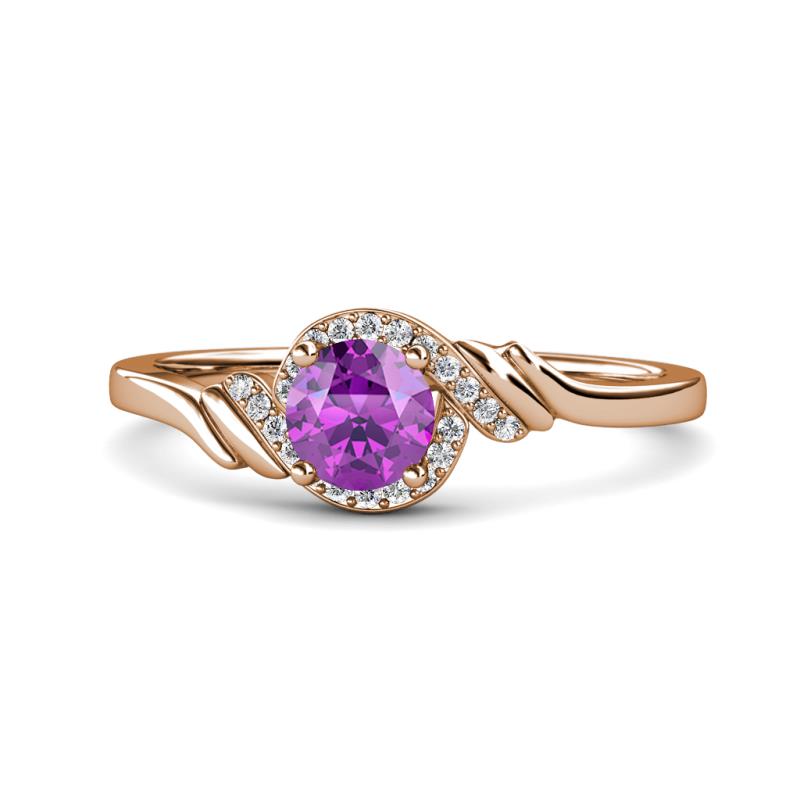 Oriana Signature Amethyst and Diamond Engagement Ring 