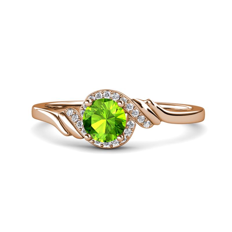 Oriana Signature Peridot and Diamond Engagement Ring 