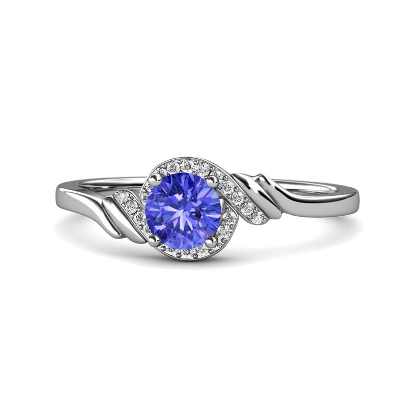 Oriana Signature Tanzanite and Diamond Engagement Ring 