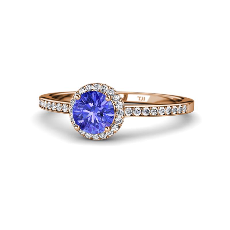 Syna Signature Tanzanite and Diamond Halo Engagement Ring 