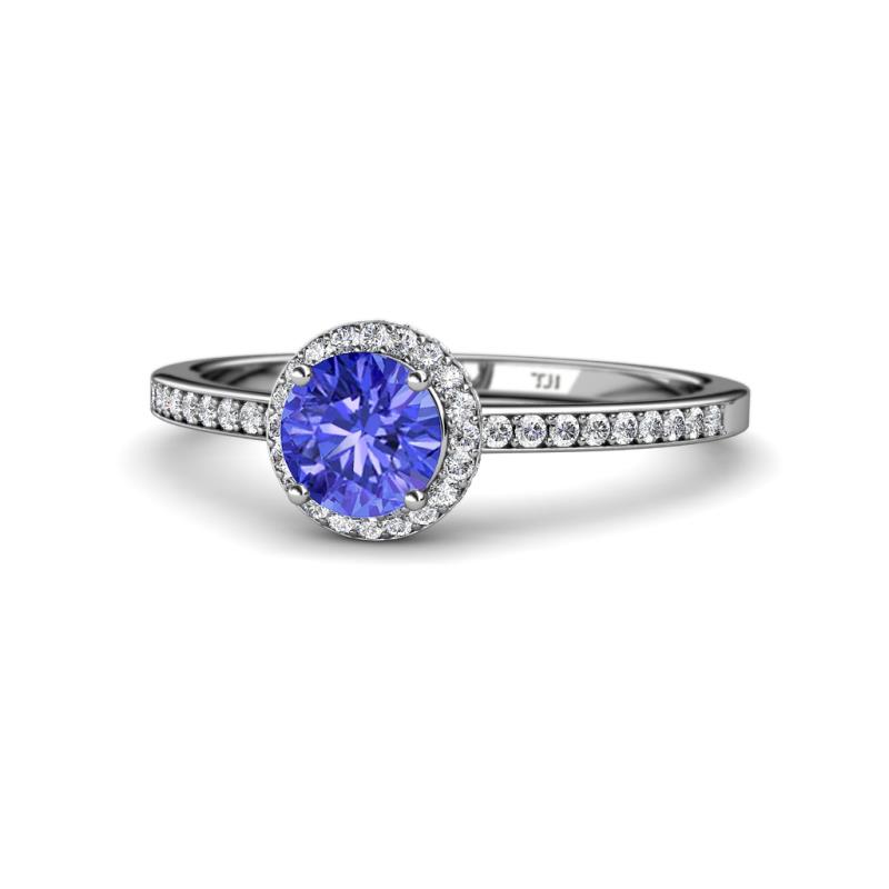 Syna Signature Tanzanite and Diamond Halo Engagement Ring 